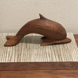 Carved Wood Dolphin 15”
